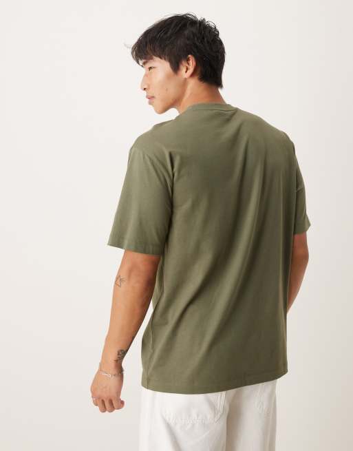 ASOS DESIGN - Khakifarvet t-shirt med afslappet pasform og printdetaljer, 3 af 4
