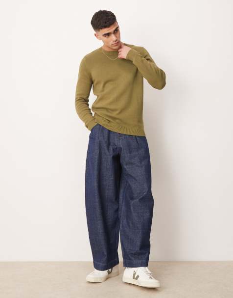 ASOS DESIGN - Khakigrøn mellemtung striktrøje - view 1