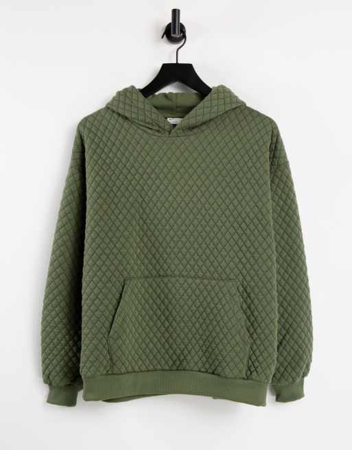 ASOS DESIGN - Khakigrøn oversized vatteret hættetrøje