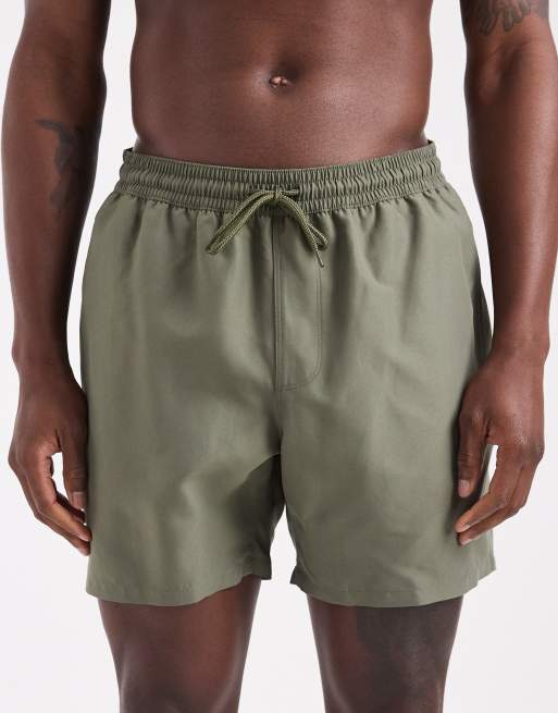 ASOS DESIGN – Khakigröna, halvlånga badshorts, 5 av 5