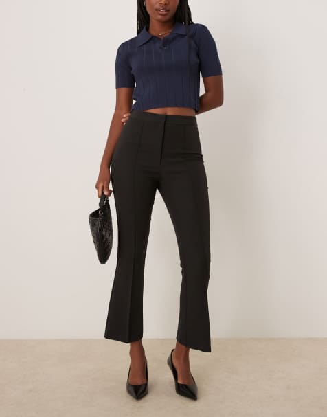 ASOS DESIGN kick flare tailored trousers in black 