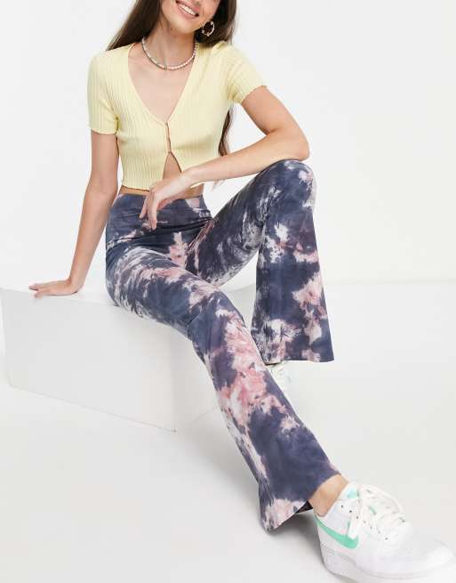 ASOS DESIGN kick flare trouser in dark tie dye
