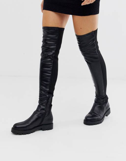 Flat thigh 2024 high boot