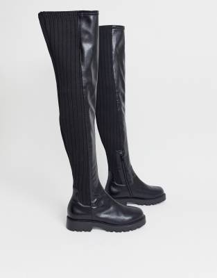asos flat knee high boots