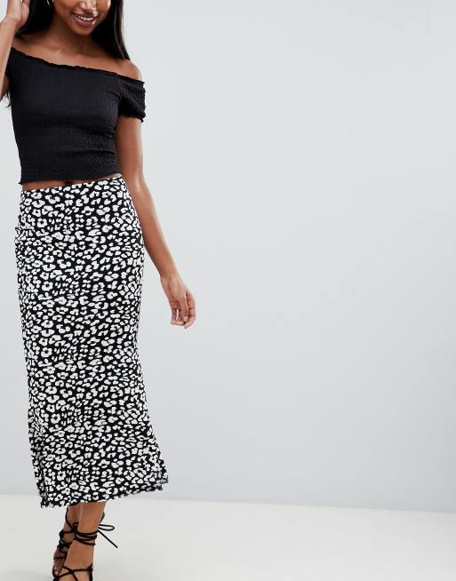 Asos design midi skirt with shop kick flare in polka dot