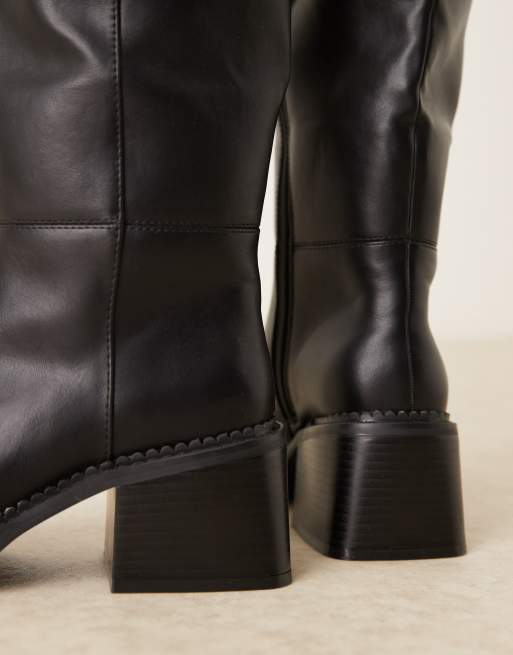 ASOS DESIGN – Kilian – Czarne kozaki za kolano na grubej podeszwie, 4 z 4