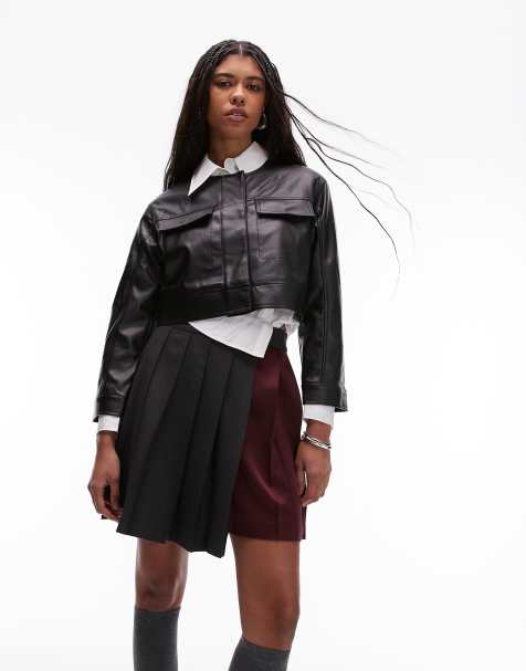 ASOS DESIGN - Kilt in tessuto misto bordeaux e grigio con design diviso - view 1