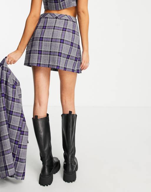 Plaid mini skirt clearance suit