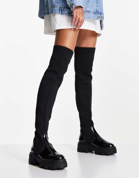 ASOS Design Petite Kira High-heeled Platform Over The Knee Boots