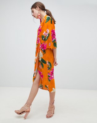 asos pink kimono dress