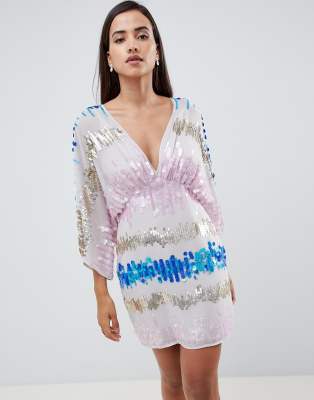 asos pink kimono dress