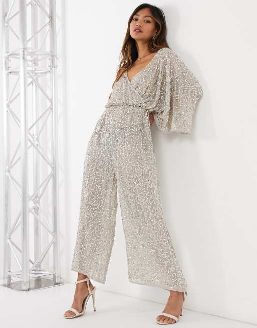 Embellished jumpsuit hot sale long sleeve