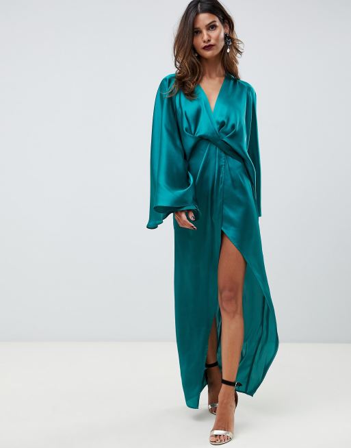 Asos design twist midi store dress with kimono sleeve