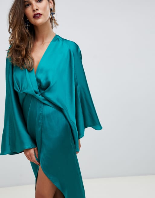 Asos green sales kimono dress