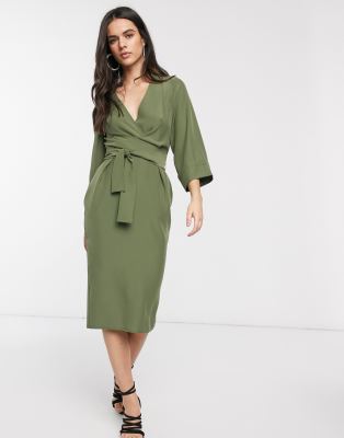 kimono sleeve pencil dress