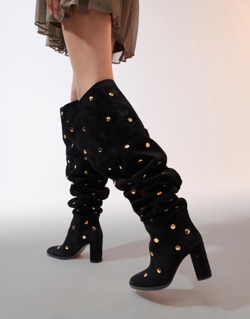 Rock Overknees Stiefel Wildleder ASOS DESIGN – King – Hochwertige