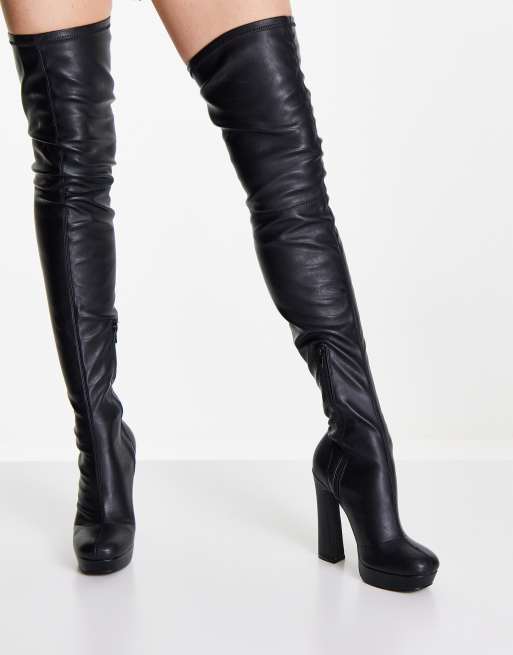 ASOS Design Petite Kira High-heeled Platform Over The Knee Boots