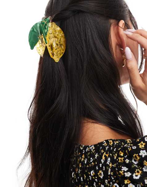 ASOS DESIGN hair claw in lemon design
