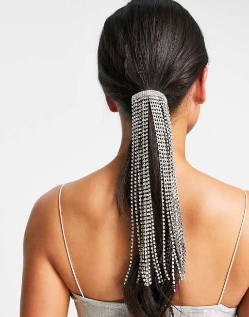 ASOS DESIGN – Klamra do włosów z frędzlami zdobionymi kryształkami