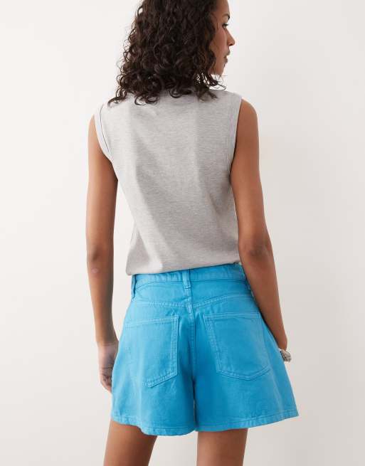 ASOS DESIGN – Klarblå, a-linjeformade, långa jeansshorts, 5 av 5