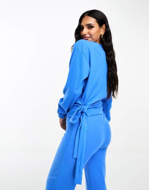 ASOS DESIGN – Klarblått supermjukt set med topp och mjukisbyxor, 2 av 2