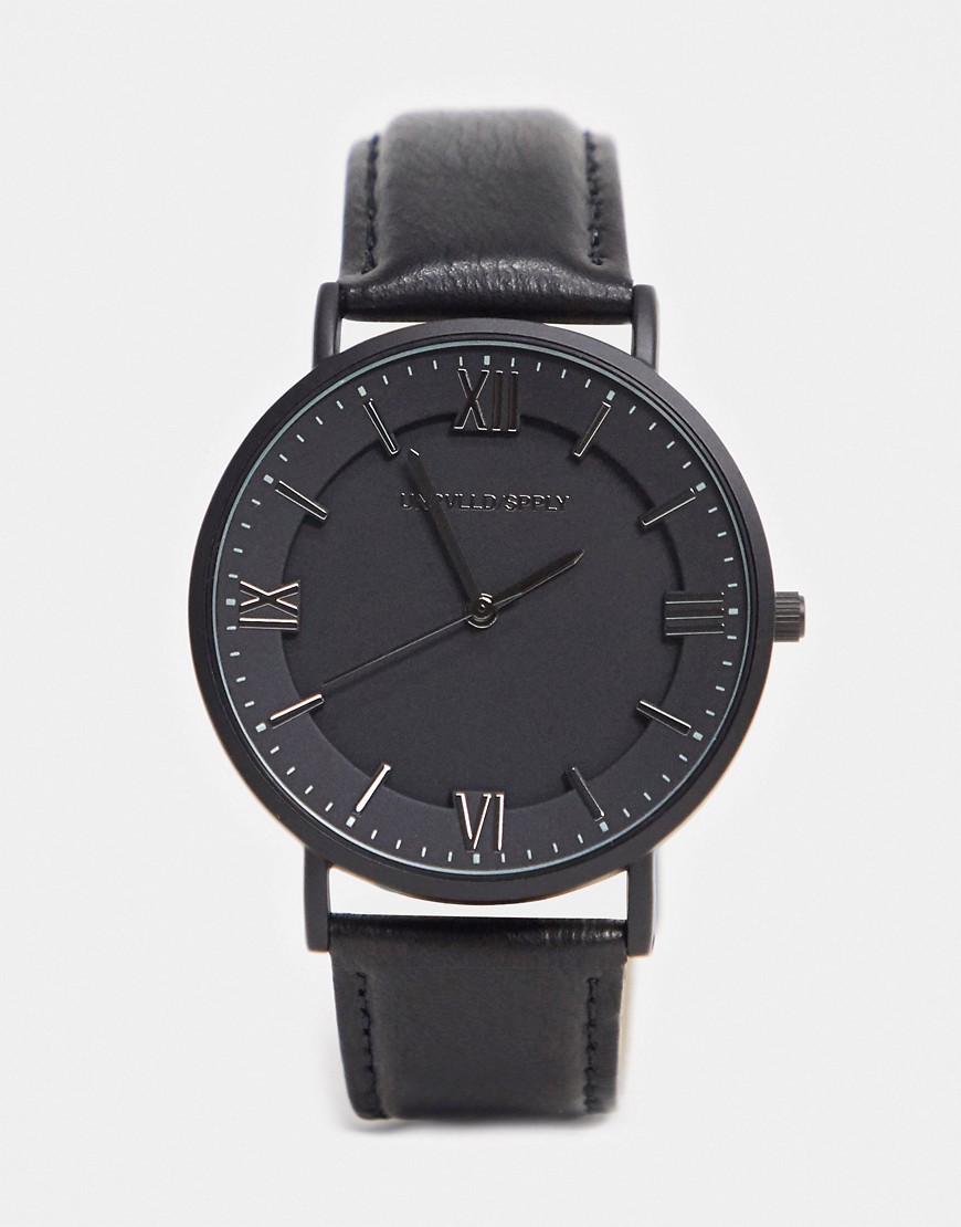 ASOS DESIGN - Klassiek horloge in zwart en metaalgrijs