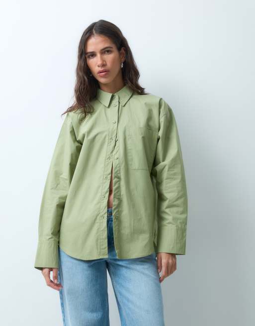ASOS DESIGN - Klassiek katoenen overhemd in saliegroen, 3 van 9