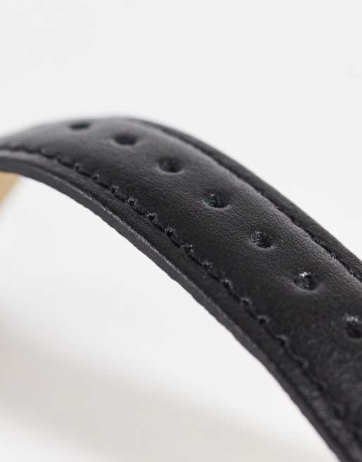 ASOS DESIGN - Klassiek leren horloge in zwart monochroom, 4 van 4