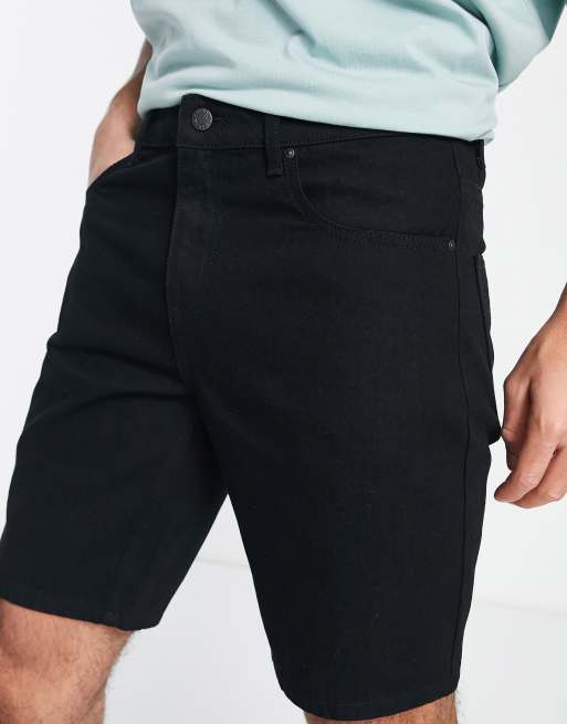 ASOS DESIGN - Klassieke stugge denim short met normale lengte in zwart, 2 van 4