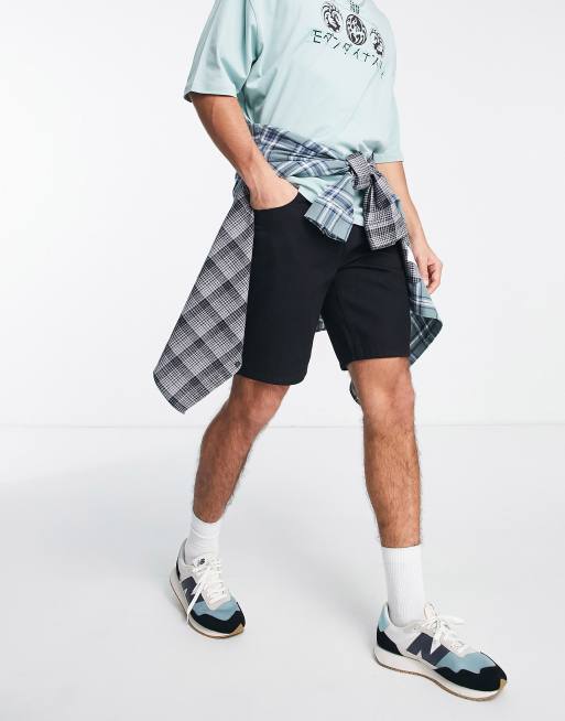ASOS DESIGN - Klassieke stugge denim short met normale lengte in zwart, 3 van 4