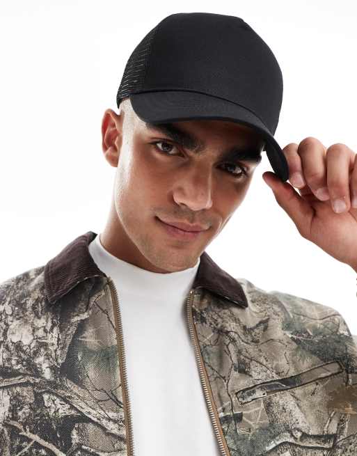 ASOS DESIGN - Klassieke truckerpet in zwart