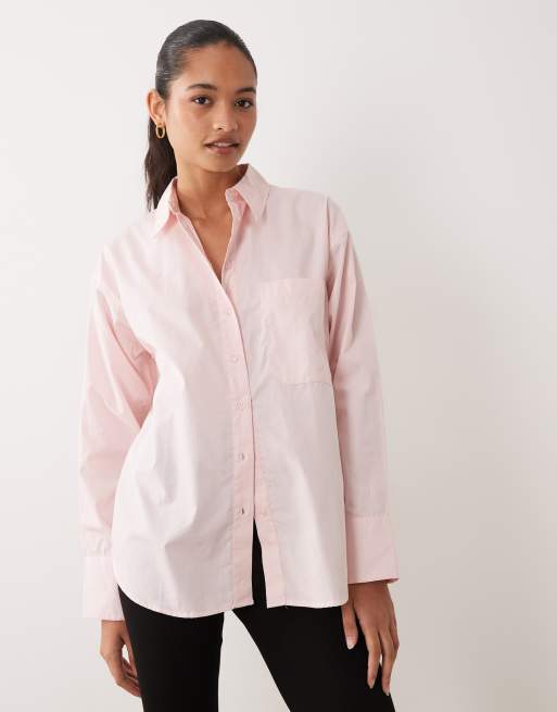 ASOS DESIGN – Klassische Hemdbluse aus Baumwolle in Rosa, 2 von 4