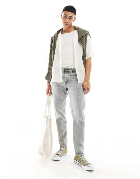 ASOS DESIGN – Klassische Jeans aus steifem Stoff in Acid-Waschung - view 1
