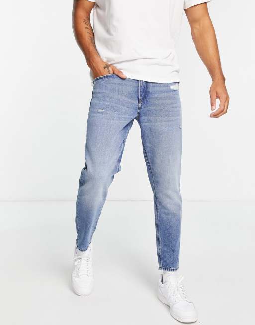 ASOS DESIGN - Klassiske robuste jeans i mellemblå vask