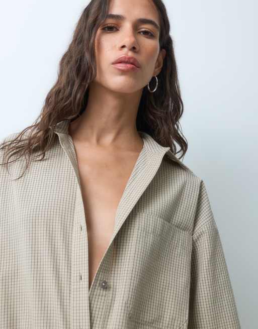 ASOS DESIGN klasyczna koszula bawełniana w beżową kratę, 4 z 9