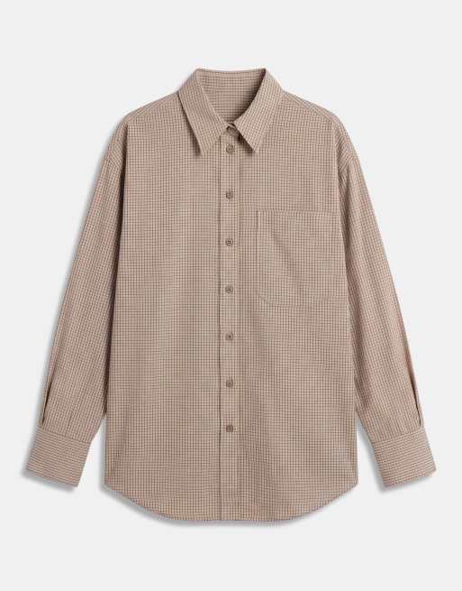 ASOS DESIGN klasyczna koszula bawełniana w beżową kratę, 6 z 9