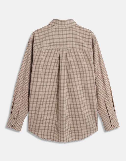 ASOS DESIGN klasyczna koszula bawełniana w beżową kratę, 7 z 9
