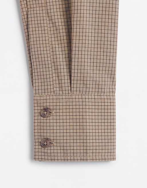 ASOS DESIGN klasyczna koszula bawełniana w beżową kratę, 8 z 9