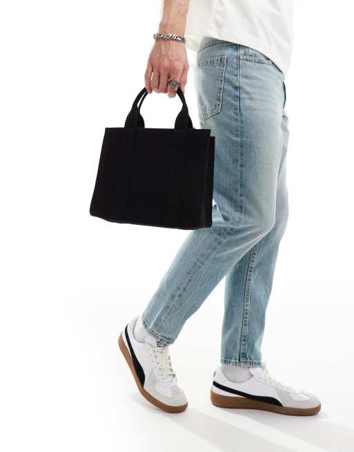 ASOS DESIGN - Kleine canvas tote met structuur in zwart, 3 van 4