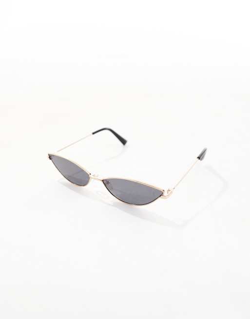 ASOS DESIGN – Kleine Cat-Eye-Sonnenbrille mit goldenem Metallgestell , 2 von 4