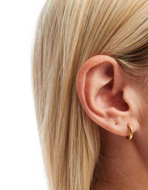 ASOS DESIGN – Kleine Creolen aus wasserfestem Edelstahl in Goldoptik - view 1