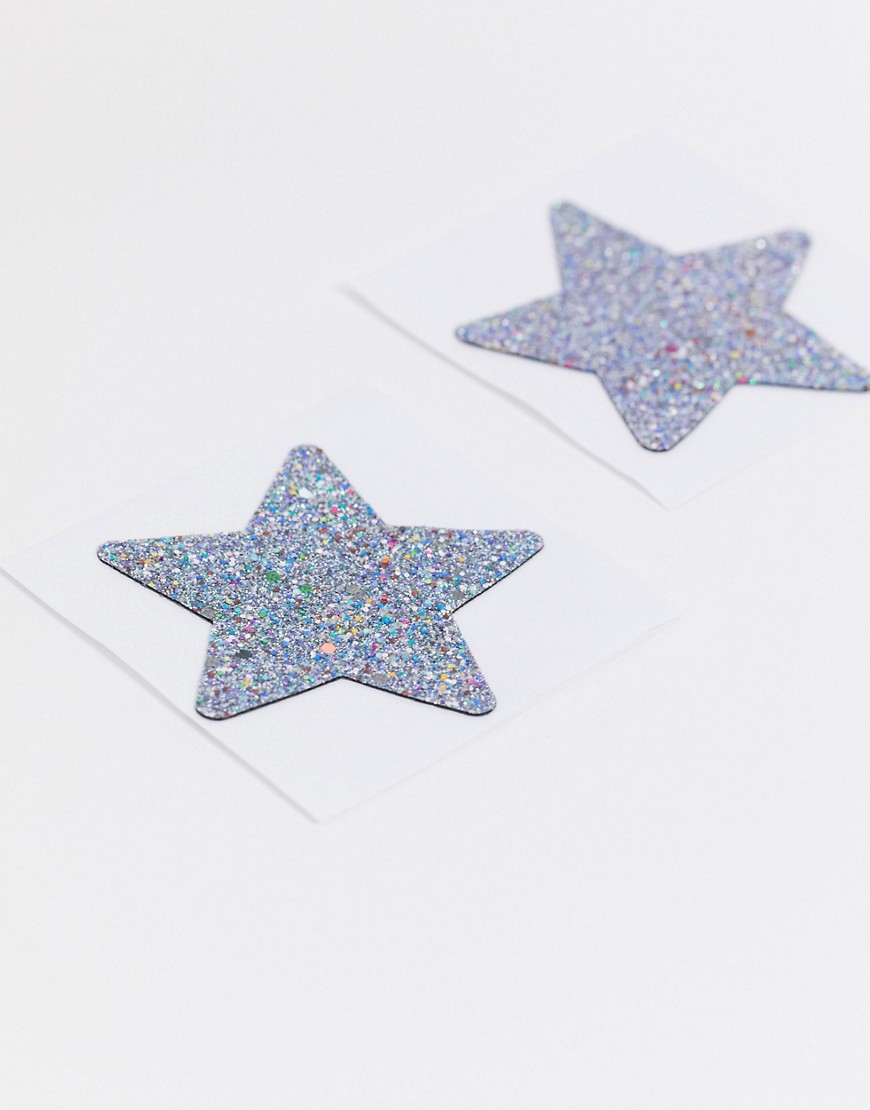 ASOS DESIGN - Klisterlapp för bröstvårtan med glittrig stjärna-Blå