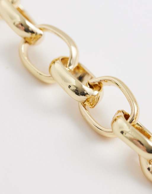 ASOS DESIGN – Klobige Halskette in Gold-Optik mit T-Steg-Details, 4 von 4