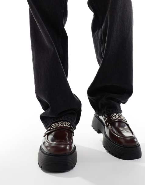 ASOS DESIGN – Klobige Loafer in Burgunderrot - view 1