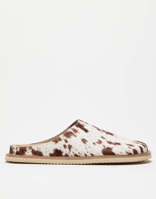 ASOS DESIGN - Klompsandalen van imitatie giraffenhaar - view 1
