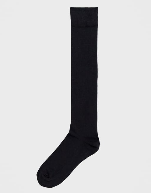 ASOS DESIGN knee high socks in black