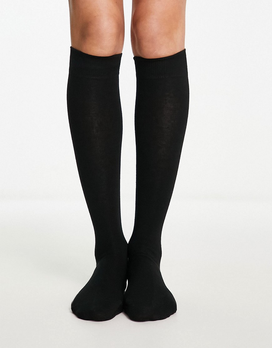 ASOS DESIGN knee high socks in black