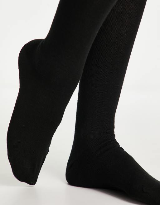 ASOS DESIGN knee high socks in black