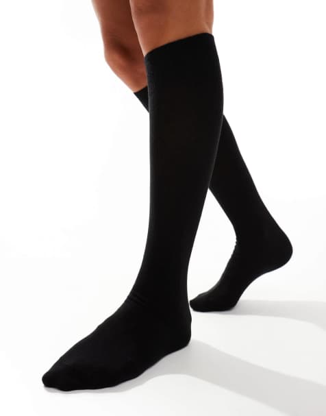 ASOS DESIGN knee high socks in black - view 1