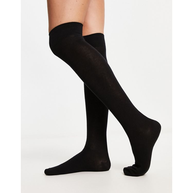 ASOS DESIGN knee high socks in black